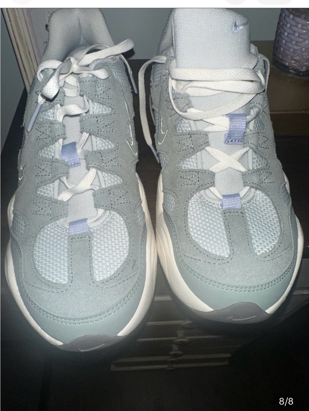 Nike Women's Light Blue and White Sneakers